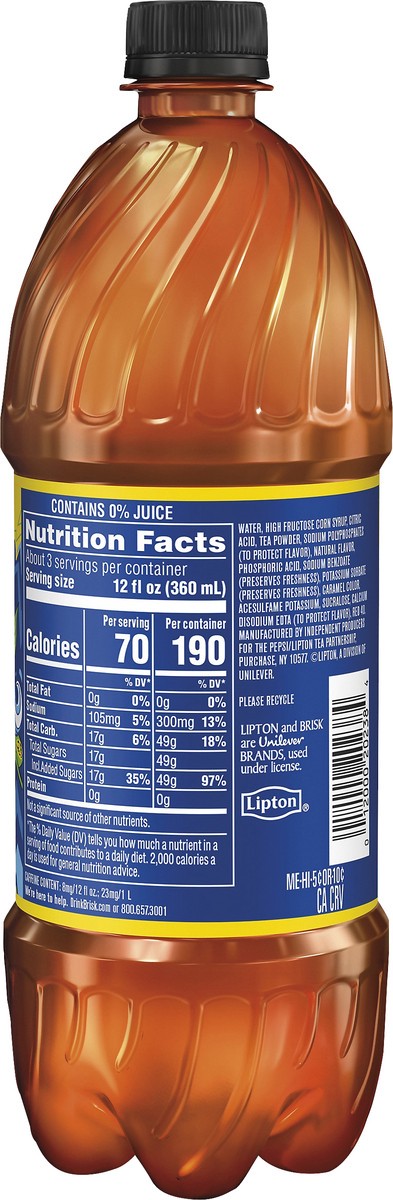 slide 4 of 7, Brisk Iced Tea, Lemon, 1 liter