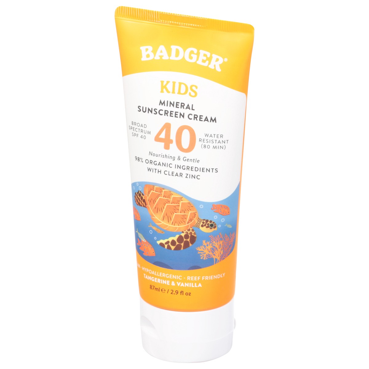 slide 3 of 9, Badger Kids Mineral Sunscreen Cream Spf 40, 2.9 fl oz