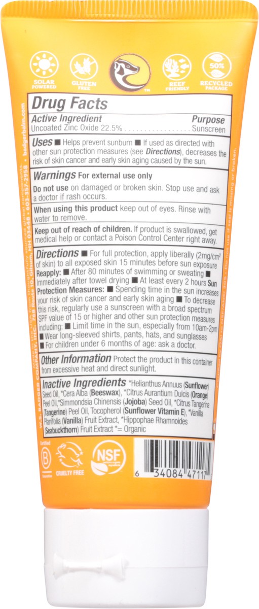 slide 5 of 9, Badger Kids Mineral Sunscreen Cream Spf 40, 2.9 fl oz