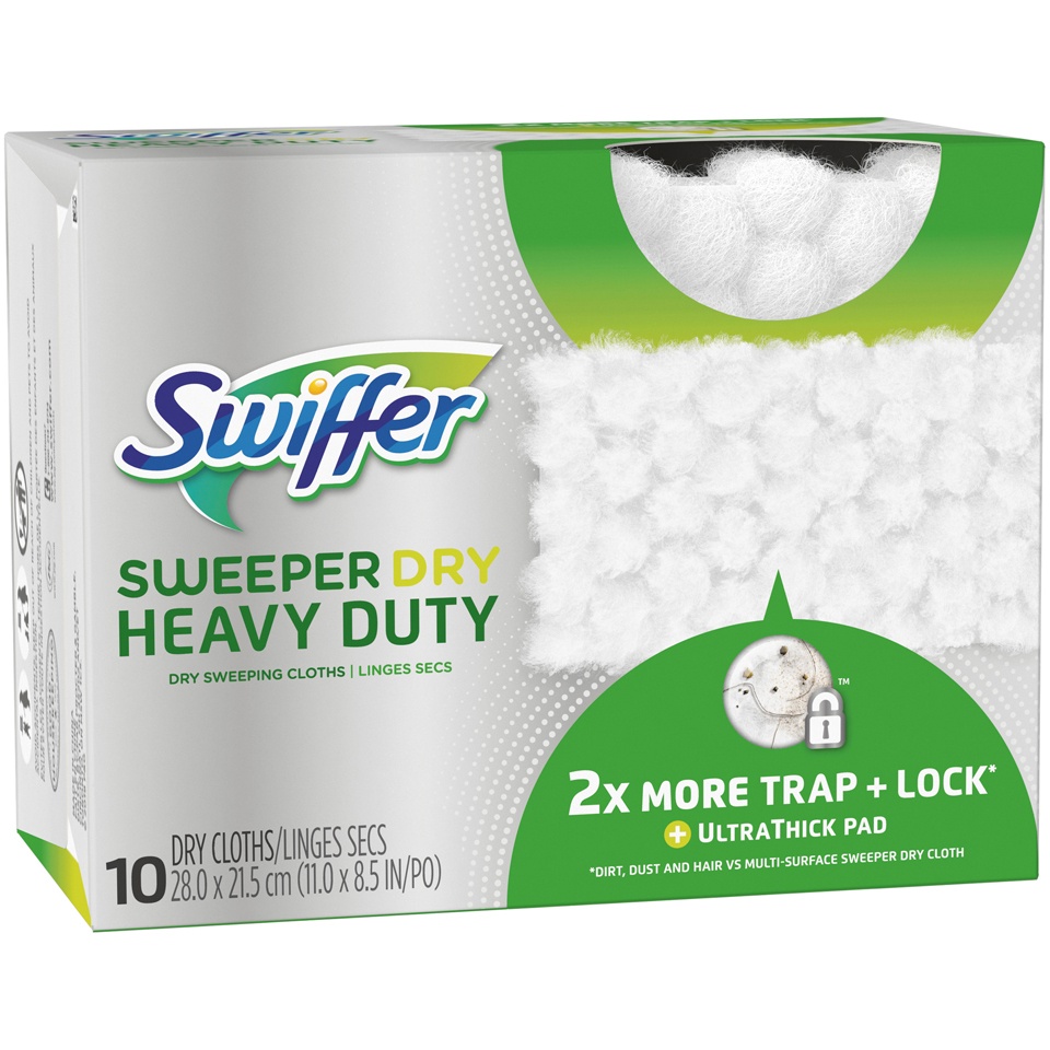 slide 2 of 2, Swiffer Sweeper Heavy Duty Dry Sweeping Cloths, 10 ct