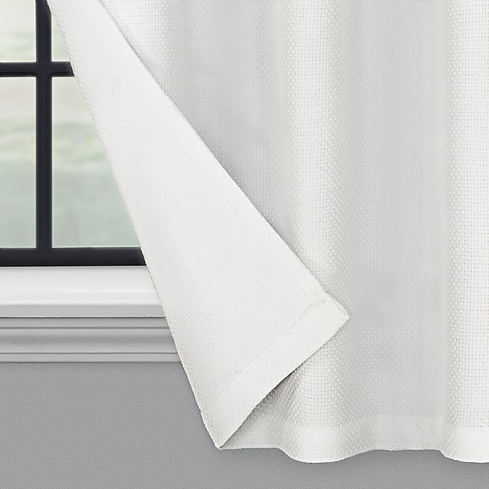 slide 5 of 5, Brookstone Saville Kitchen Window Curtain Tier Pair and Valance - White, 36 in