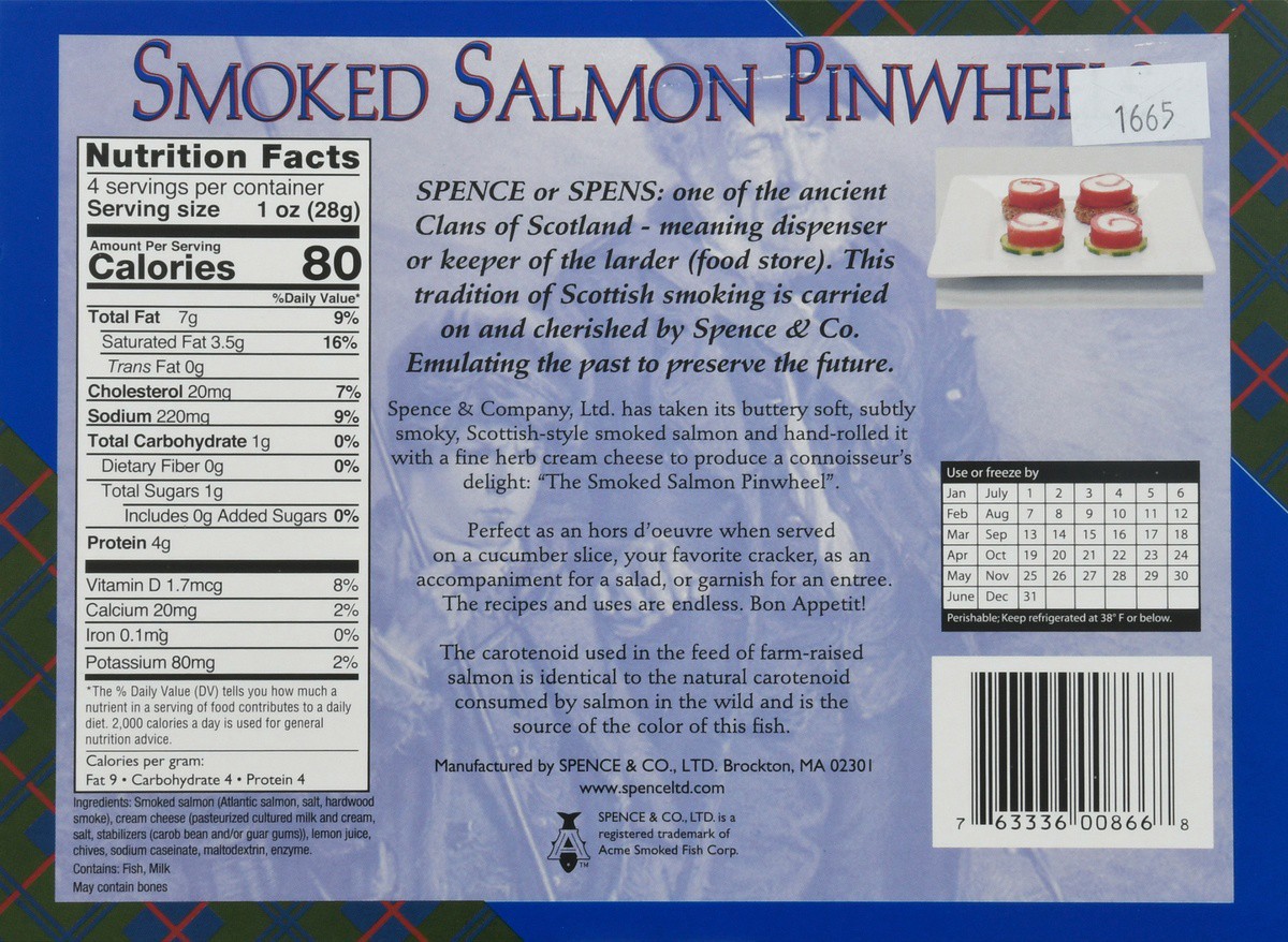 slide 4 of 9, Spence & Co. Smoked Salmon Pinwheels, 4 oz