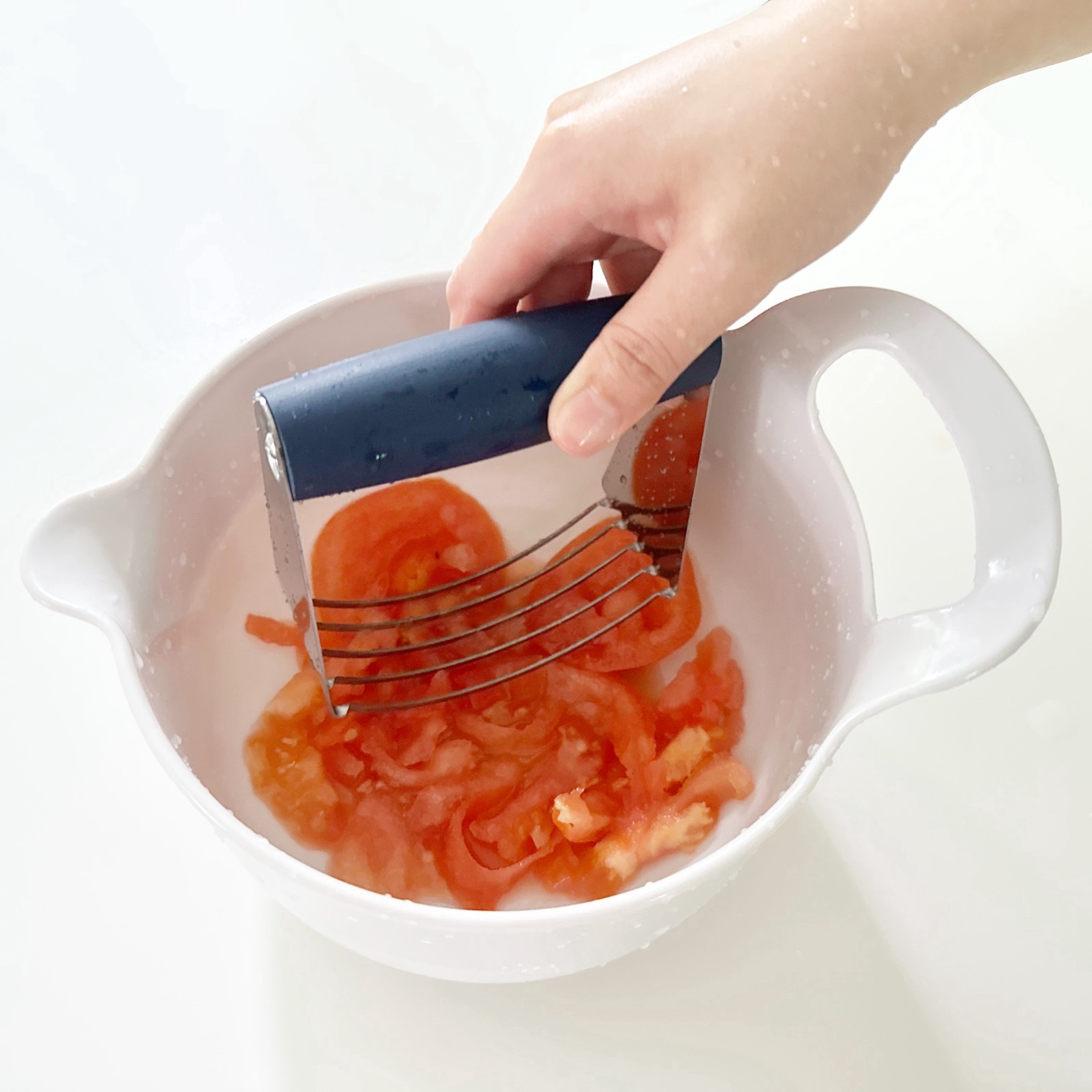 slide 3 of 3, 4.75" Blue Pastry Blender By Makery, 4.7 in x 4.2 in x 1.15 in