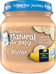 Gerber 1st Foods Natural for Baby Baby Food, Banana, 4 oz Jar