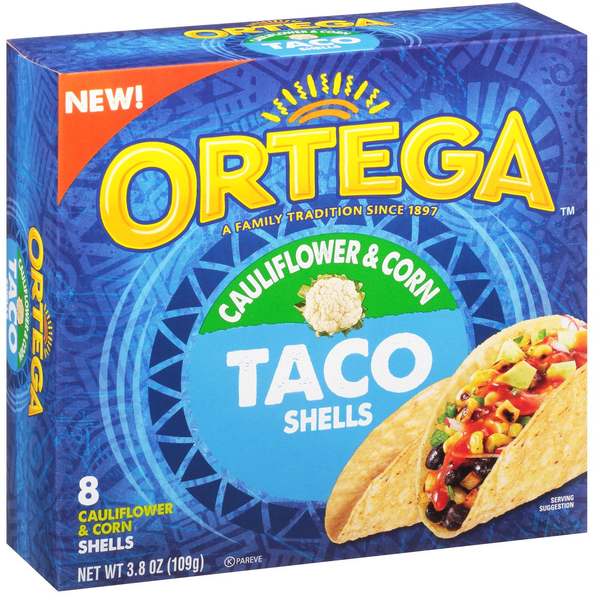 slide 2 of 9, Ortega Cauliflower & Corn Taco Shells 8 ct Box, 3.8 oz