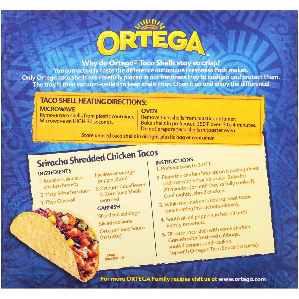 slide 5 of 9, Ortega Cauliflower & Corn Taco Shells 8 ct Box, 3.8 oz