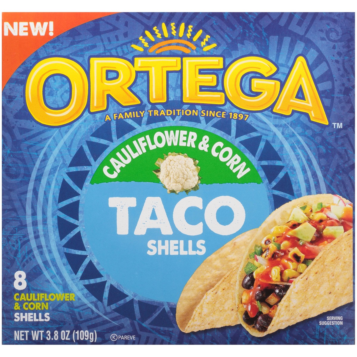 slide 6 of 9, Ortega Cauliflower & Corn Taco Shells 8 ct Box, 3.8 oz