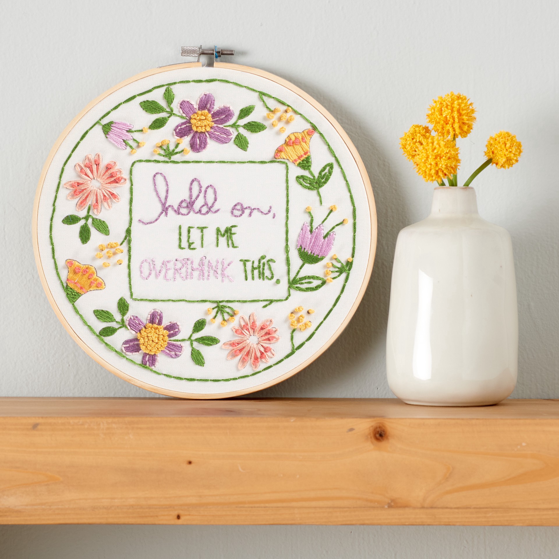 slide 4 of 5, 8" Overthink Embroidery Kit By Loops & Threads, 8 in