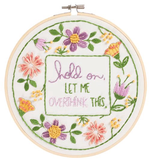 slide 1 of 5, 8" Overthink Embroidery Kit By Loops & Threads, 8 in