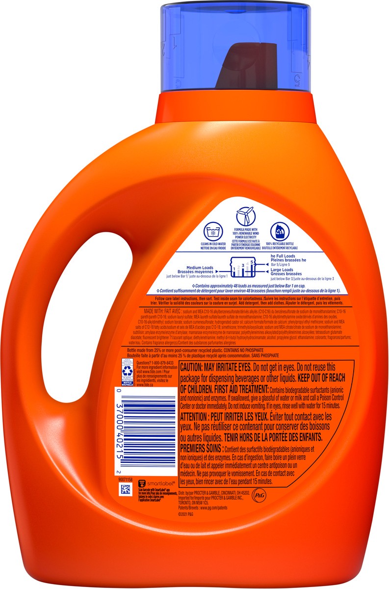 slide 3 of 4, Tide Liquid Laundry Detergent, Original, 48 loads, 69 fl oz, HE Compatible, 69 fl oz