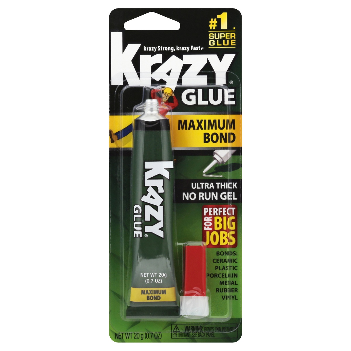 slide 7 of 7, Krazy Glue Krazy Glue Max Bond Ultra Thick Gel, 0.7 oz