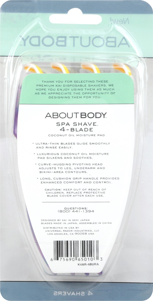 slide 8 of 9, AboutBody 4-Blade Spa Shave 4 ea, 4 ct