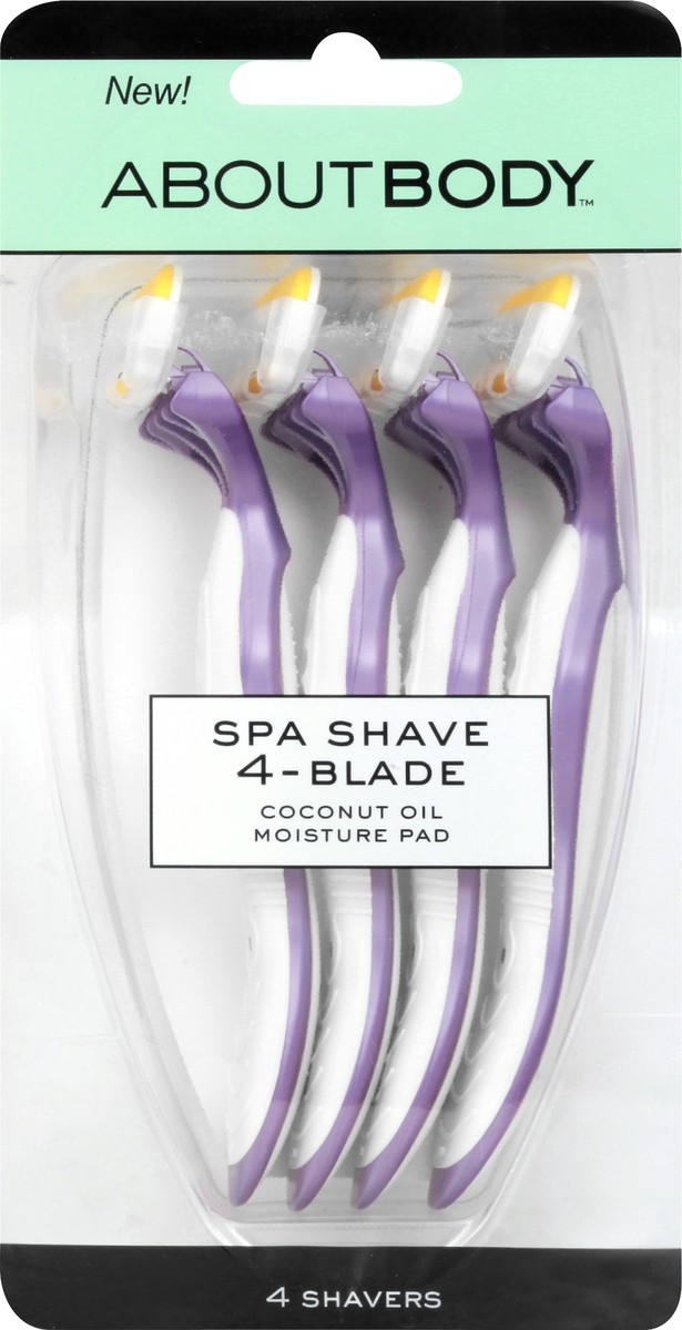 slide 2 of 9, AboutBody 4-Blade Spa Shave 4 ea, 4 ct