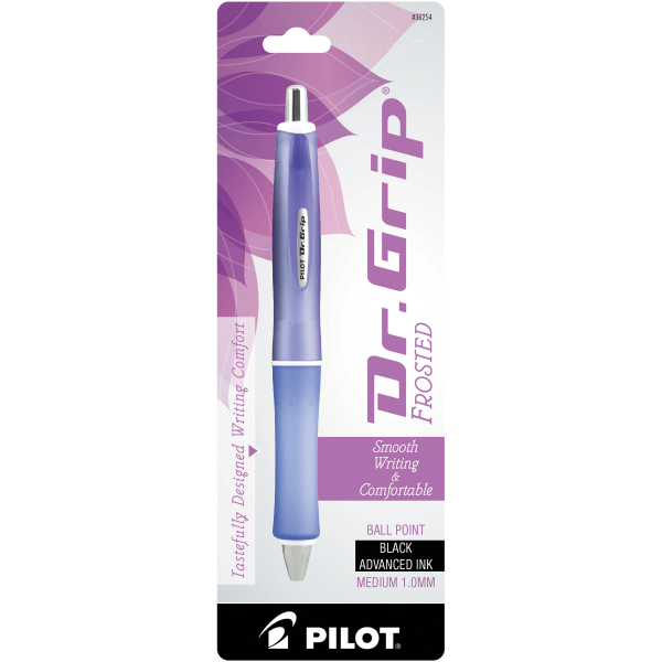 slide 1 of 8, Pilot Dr. Grip Frosted Ballpoint Pen, Medium Point, 1.0 Mm, Assorted Barrel Colors, Black Ink, 1 ct