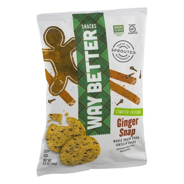 slide 1 of 1, Way Better Snacks Way Better Whole Grain Corn Tortilla Chips Ginger Snap, 5.5 oz