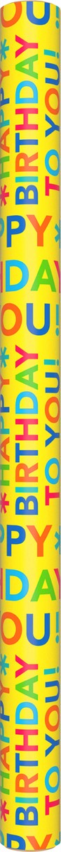 slide 2 of 2, Hallmark Wrapping Paper, Retro Lettering on Yellow, 1 ct