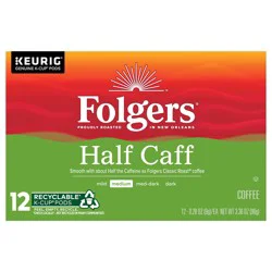 Folgers 12 Caff Coffee, Medium Roast Coffee, Keurig K-Cup Pods, 12 Count Box