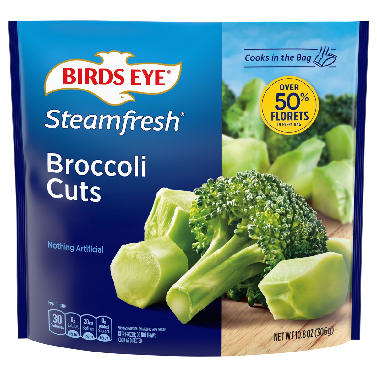 slide 1 of 13, Birds Eye Broccoli Cuts, Frozen Vegetable, 10.8 OZ, 10.8 oz