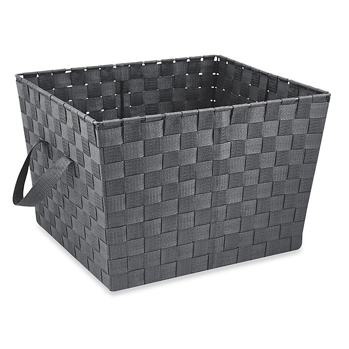 slide 1 of 1, Simplify Large Woven Storage Tote - Grey, 1 ct