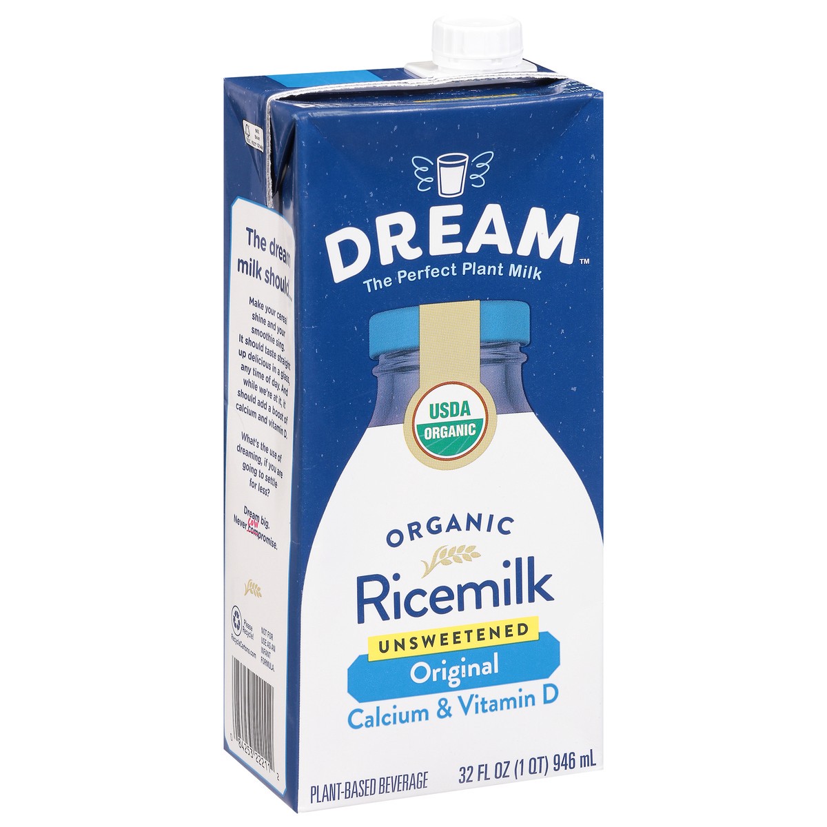 slide 7 of 9, Dream Organic Unsweetened Original Ricemilk 32 fl oz, 32 fl oz