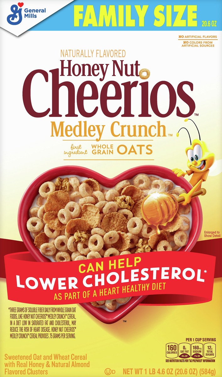 slide 8 of 11, General Mills Honey Nut Cheerios Medley Crunch Cereal, Family Size, 20.6 oz