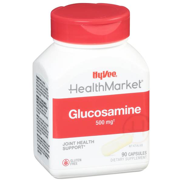 slide 1 of 1, Hy-Vee HealthMarket Glucosamine Relief, 90 ct; 500 mg