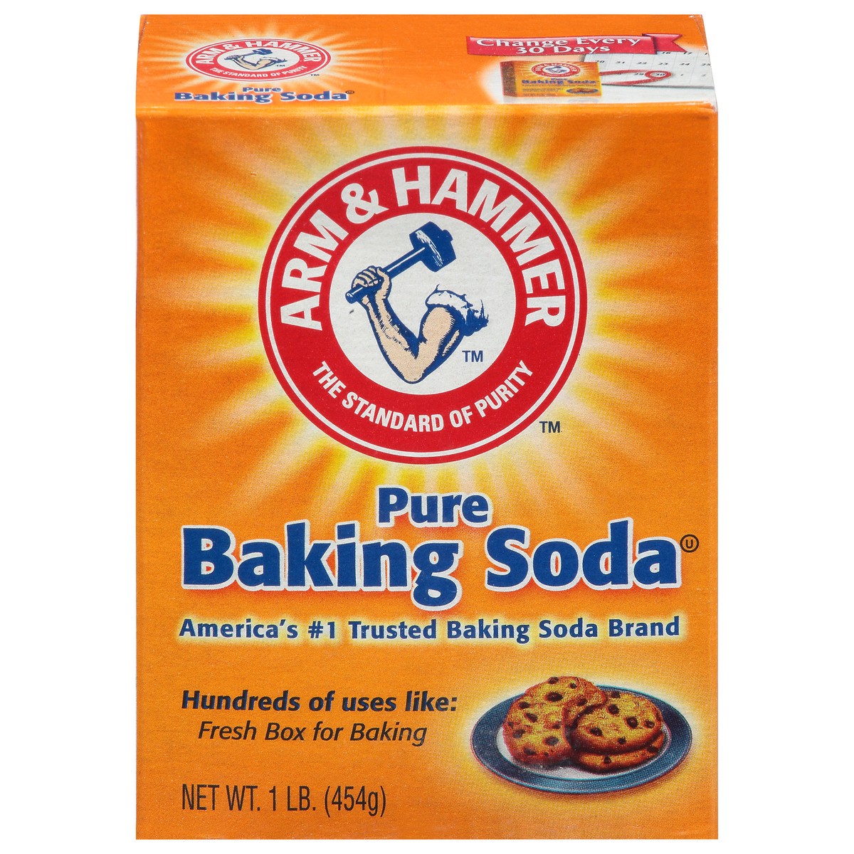 slide 1 of 9, ARM & HAMMER A&H Pure Baking Soda 1 lb Box, 16 oz