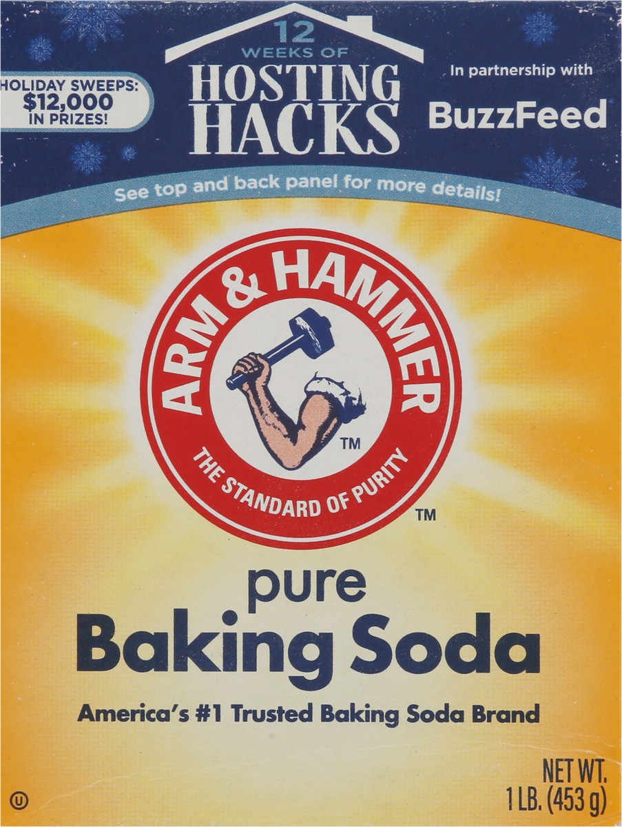 slide 8 of 9, ARM & HAMMER Pure Baking Soda, For Baking, Cleaning & Deodorizing, 1 lb Box, 16 oz