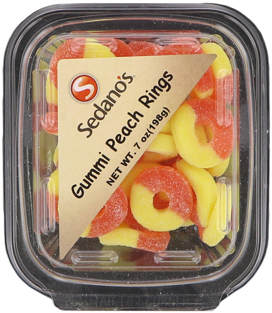 slide 1 of 1, Sedanos Gummi Peach Rings, 1 ct