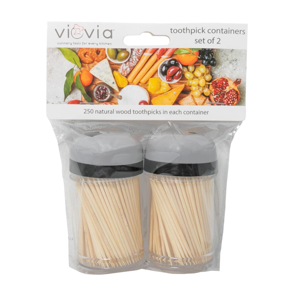slide 1 of 5, Viovia Toothpick Containers, 2 ct