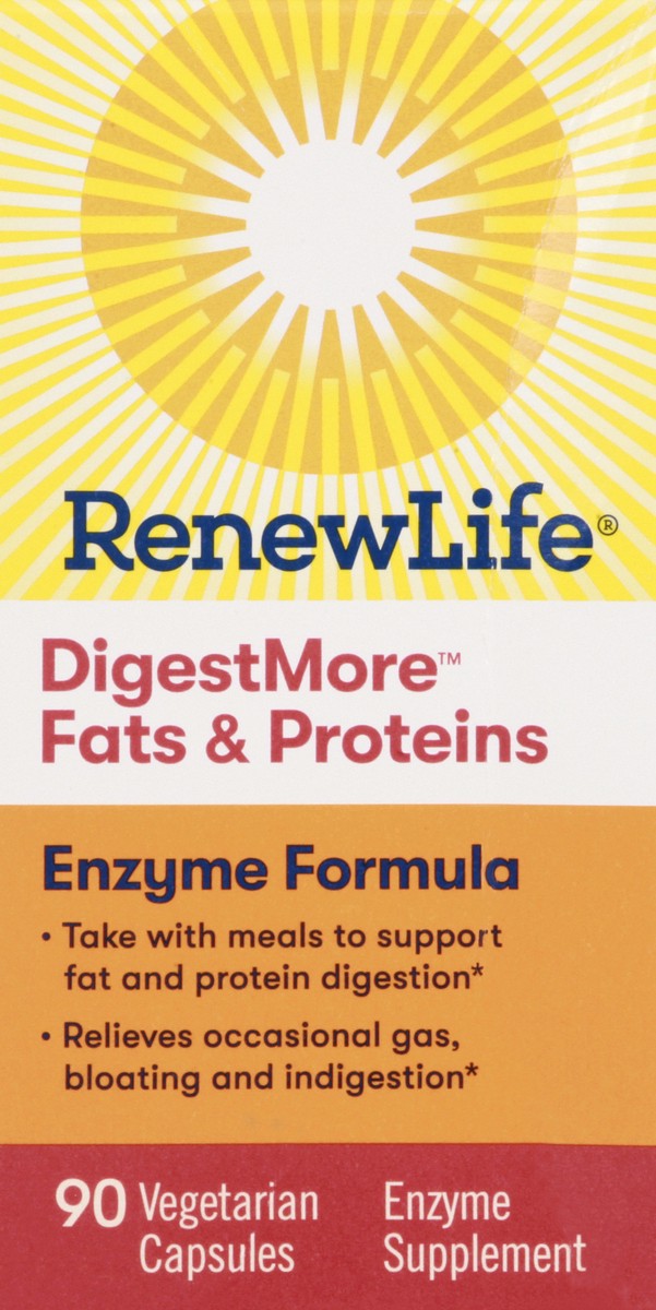 slide 1 of 5, Renew Life Vegetarian Capsules DigestMore Fats & Proteins Enzyme Formula 90 ea, 90 ct