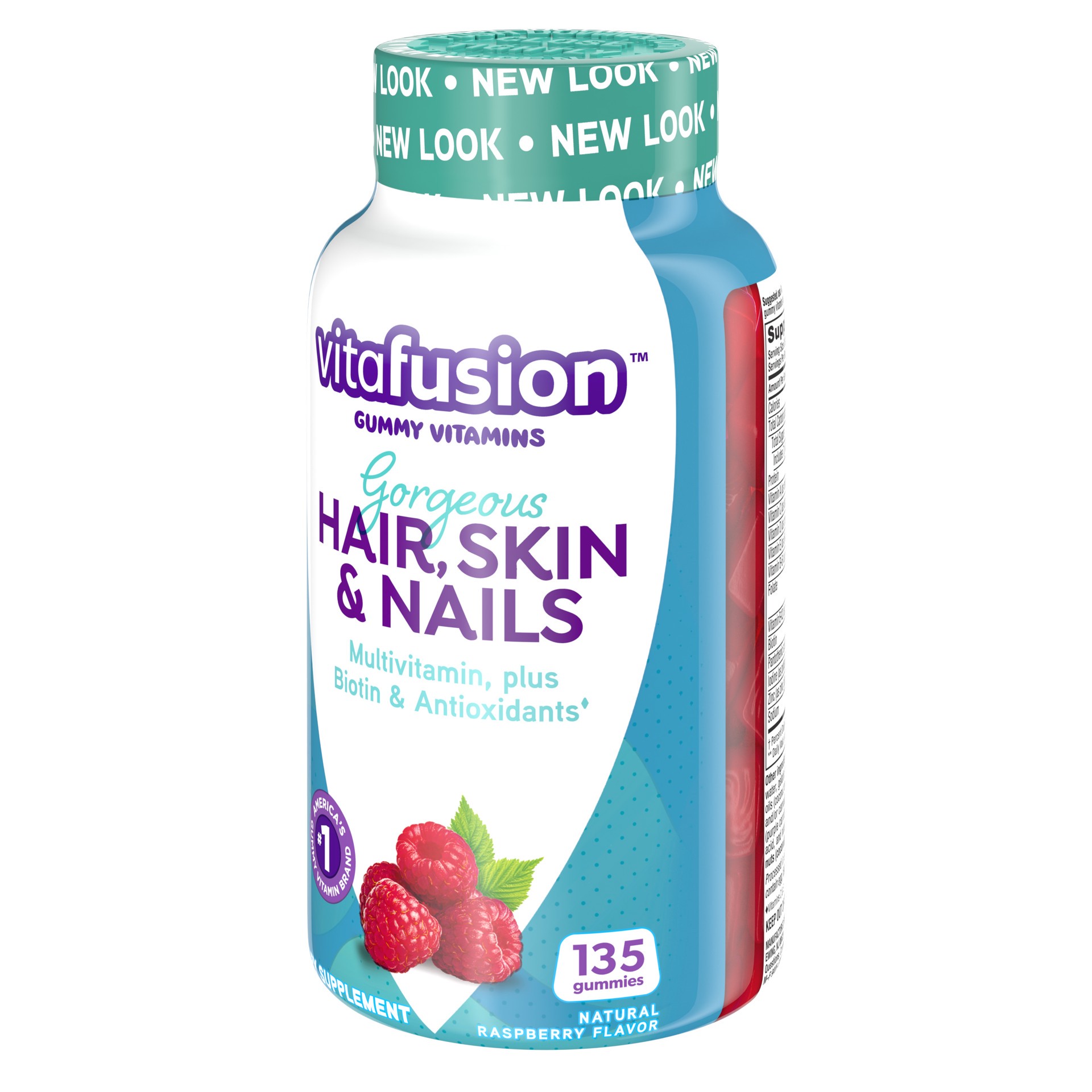 slide 4 of 5, vitafusion Gorgeous Hair Skin & Nails Supplement Gummies - Raspberry - 135ct, 135 ct