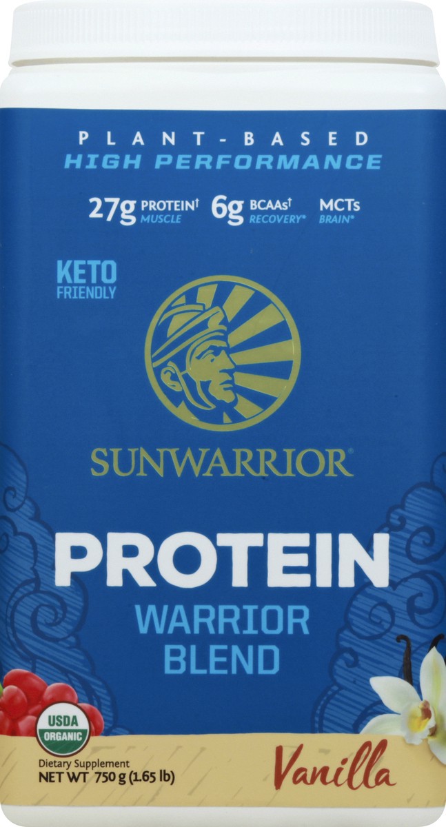 slide 1 of 1, Sunwarrior Warrior Blend Protein Powder Vanilla Flavor, 1.65 lb