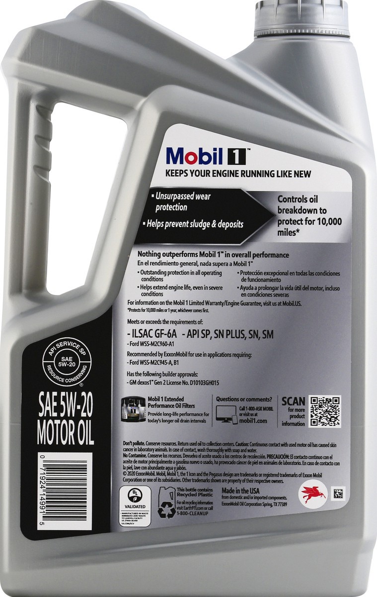 slide 5 of 9, Mobil 5W-20 Advanced Full Synthetic Motor Oil 4.73 qt, 4.73 qt