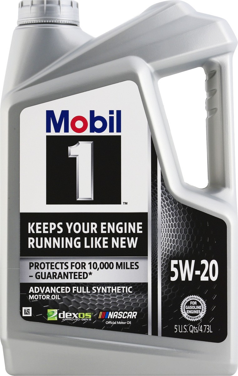 slide 1 of 9, Mobil 5W-20 Advanced Full Synthetic Motor Oil 4.73 qt, 4.73 qt