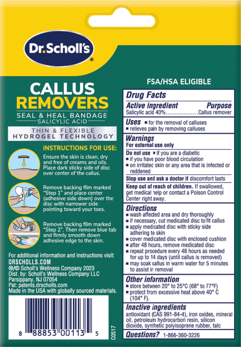 slide 3 of 3, Dr. Scholl's Callus Removers with Duragel Technology, 4 ct