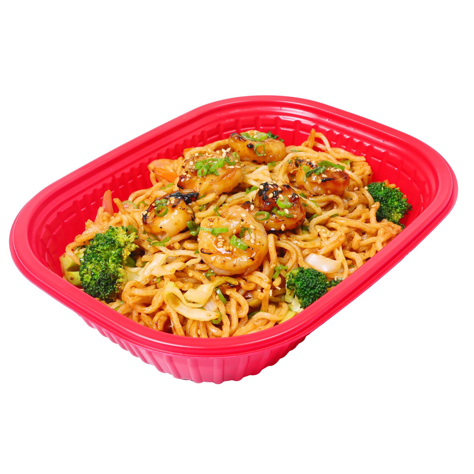 slide 1 of 1, H-E-B Yumai Yakisoba Noodle Bowl with Shrimp Skewers, 17 oz