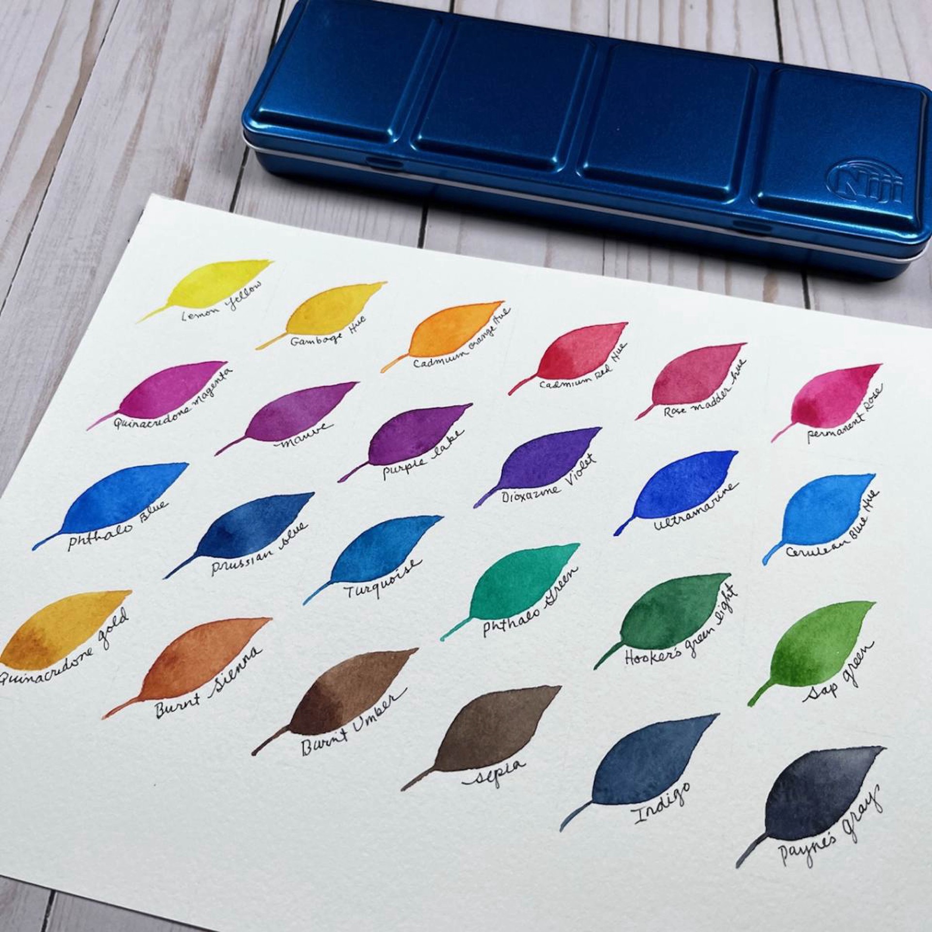 slide 3 of 7, Yasutomo Niji Artist Watercolors Studio Set, includes 24 assorted colors