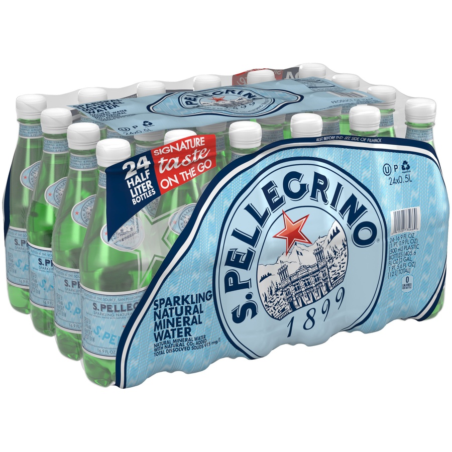 slide 3 of 3, S.Pellegrino Sparkling Natural Mineral Water, Plastic Bottles, 24 Count, 405.6 oz