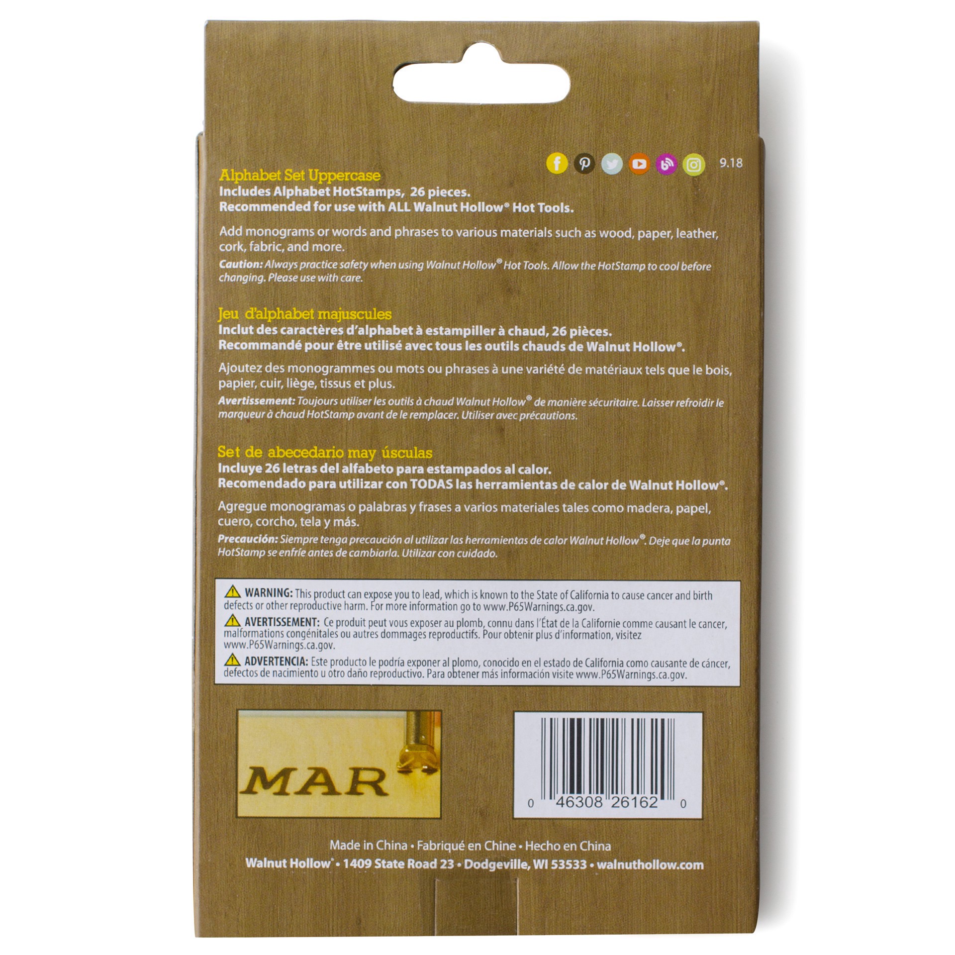 slide 3 of 4, Walnut Hollow Hot Stamps Alphabet Set, 5/8 in