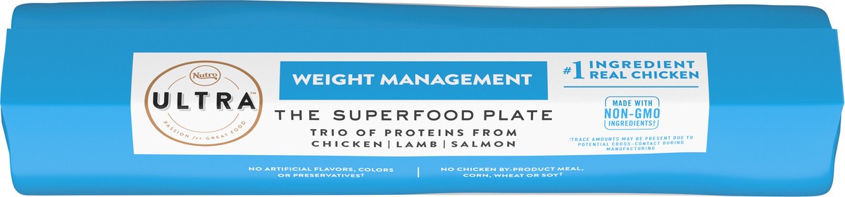 slide 11 of 16, NUTRO ULTRA Adult Weight Management High Protein Natural Dry Dog Food for Weight Control with a Trio of Proteins from Chicken, Lamb and Salmon, 15 lb. Bag, 15 Lb