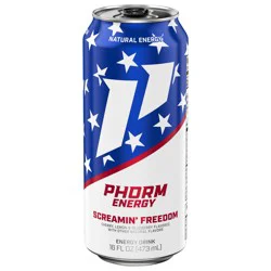Phorm Energy, Screamin' Freedom, 1 Single 16 fl oz Can, 200mg Natural Caffeine from Green Tea