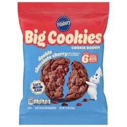 Pillsbury Ready to Bake! Big Cookies Double Chocolate Cherry Cookie Dough, 6 Count, 14 oz