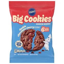 Pillsbury Ready to Bake! Big Cookies Double Chocolate Cherry Cookie Dough, 6 Count, 14 oz
