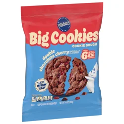 Pillsbury Ready to Bake! Big Cookies Double Chocolate Cherry Cookie Dough, 6 Count, 14 oz