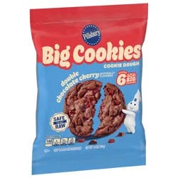Pillsbury Ready to Bake! Big Cookies Double Chocolate Cherry Cookie Dough, 6 Count, 14 oz
