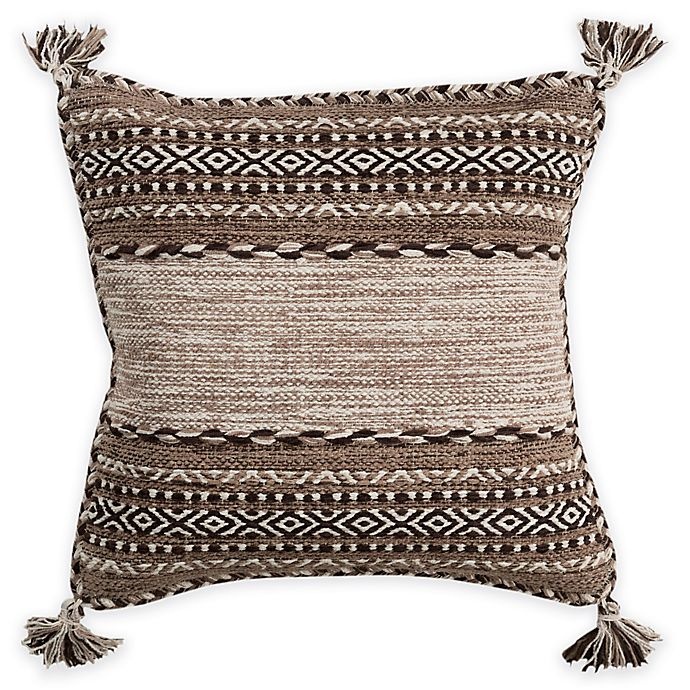 slide 1 of 1, Surya Ganale Square Throw Pillow - Taupe, 18 in