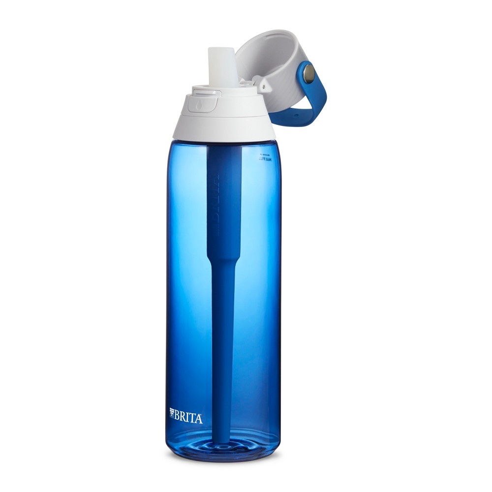 slide 3 of 5, Brita BPA Free Premium Filtering Water Bottle with Filter - Sapphire, 26 oz