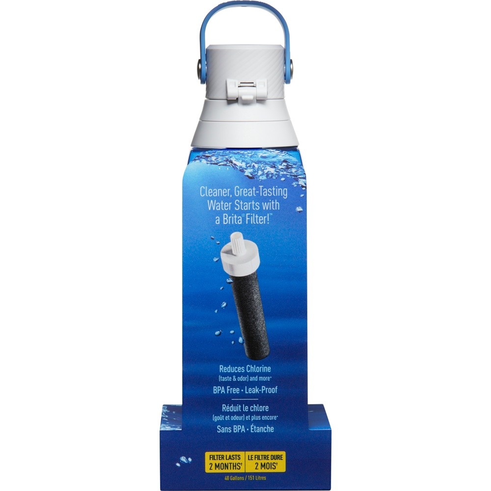 slide 4 of 5, Brita BPA Free Premium Filtering Water Bottle with Filter - Sapphire, 26 oz