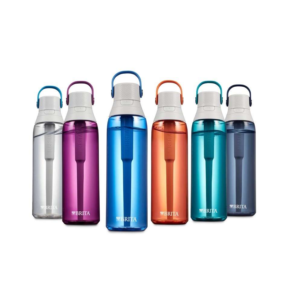 slide 5 of 5, Brita BPA Free Premium Filtering Water Bottle with Filter - Sapphire, 26 oz